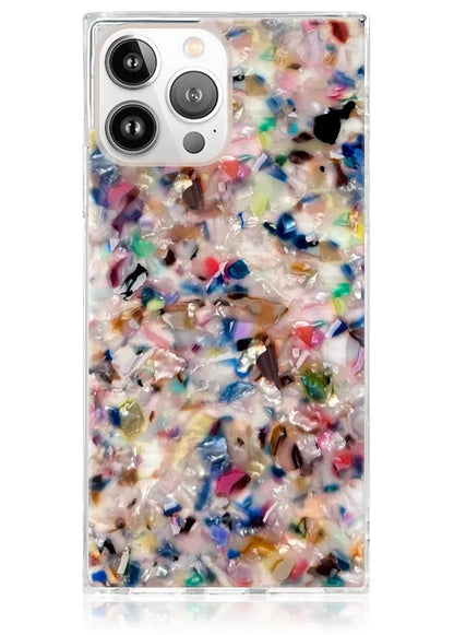 SQUARE® Rainbow Confetti Tortoise Shell iPhone Case