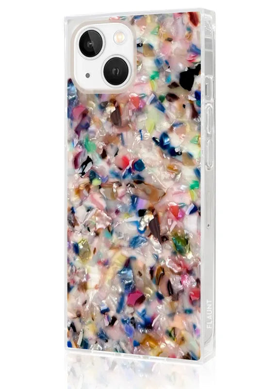 SQUARE® Rainbow Confetti Tortoise Shell iPhone Case