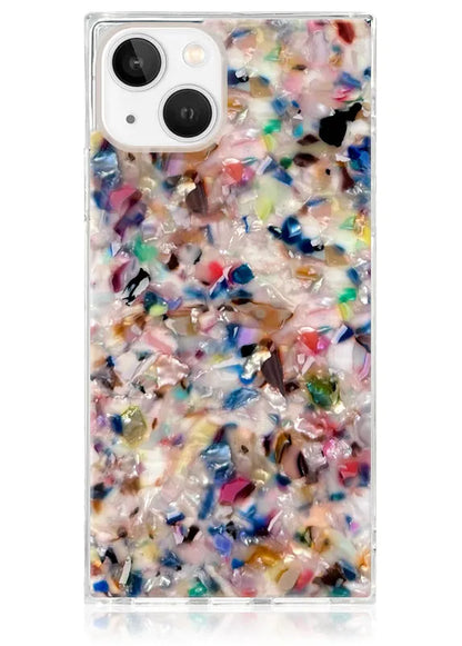 SQUARE® Rainbow Confetti Tortoise Shell iPhone Case