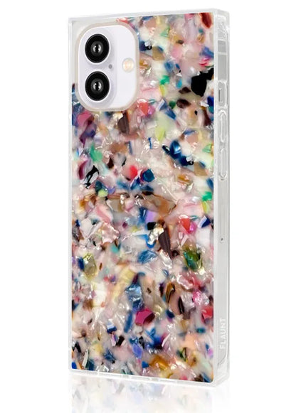 SQUARE® Rainbow Confetti Tortoise Shell iPhone Case
