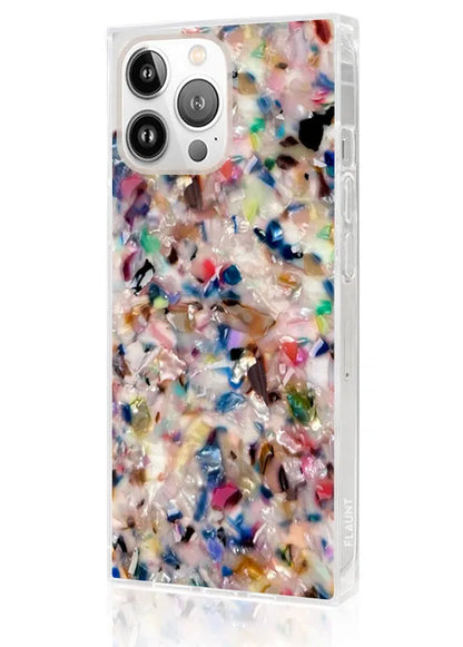 SQUARE® Rainbow Confetti Tortoise Shell iPhone Case