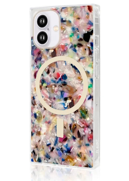 SQUARE® Rainbow Confetti Tortoise Shell iPhone Case