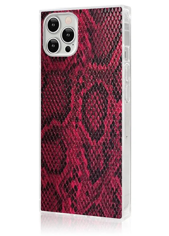 SQUARE® Red Python Faux Leather iPhone Case