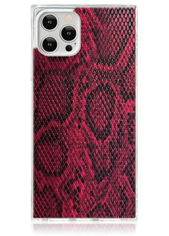SQUARE® Red Python Faux Leather iPhone Case