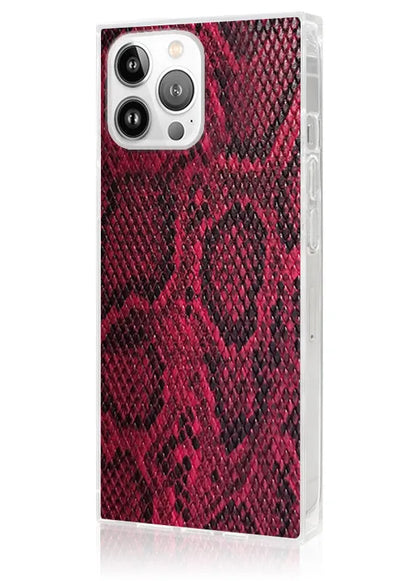 SQUARE® Red Python Faux Leather iPhone Case