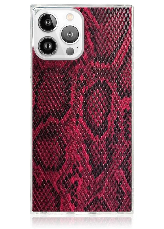 SQUARE® Red Python Faux Leather iPhone Case