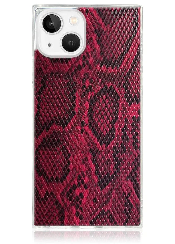 SQUARE® Red Python Faux Leather iPhone Case