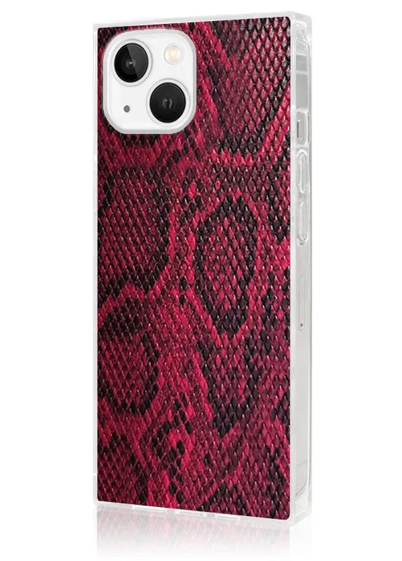 SQUARE® Red Python Faux Leather iPhone Case