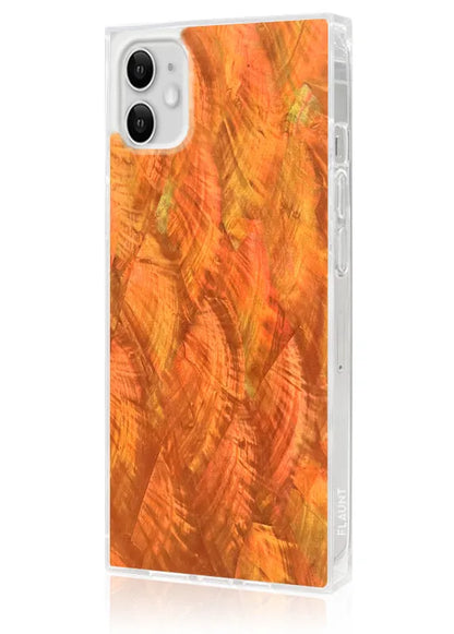 SQUARE® Orange Mother of Pearl iPhone Case