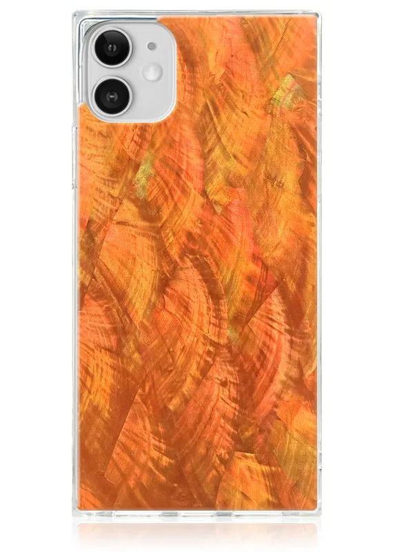 SQUARE® Orange Mother of Pearl iPhone Case