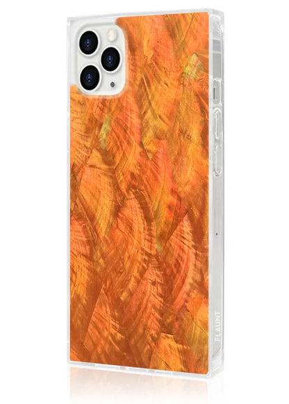 SQUARE® Orange Mother of Pearl iPhone Case