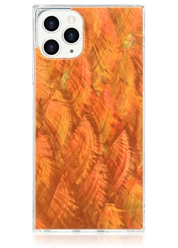 SQUARE® Orange Mother of Pearl iPhone Case