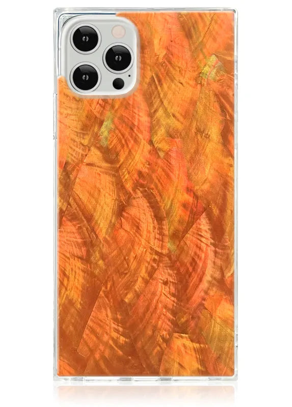 SQUARE® Orange Mother of Pearl iPhone Case