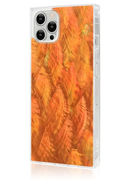 SQUARE® Orange Mother of Pearl iPhone Case