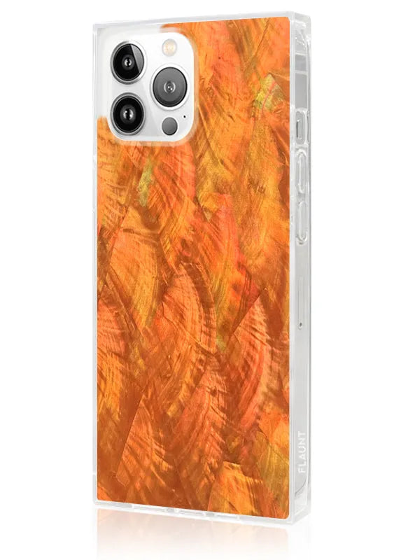 SQUARE® Orange Mother of Pearl iPhone Case