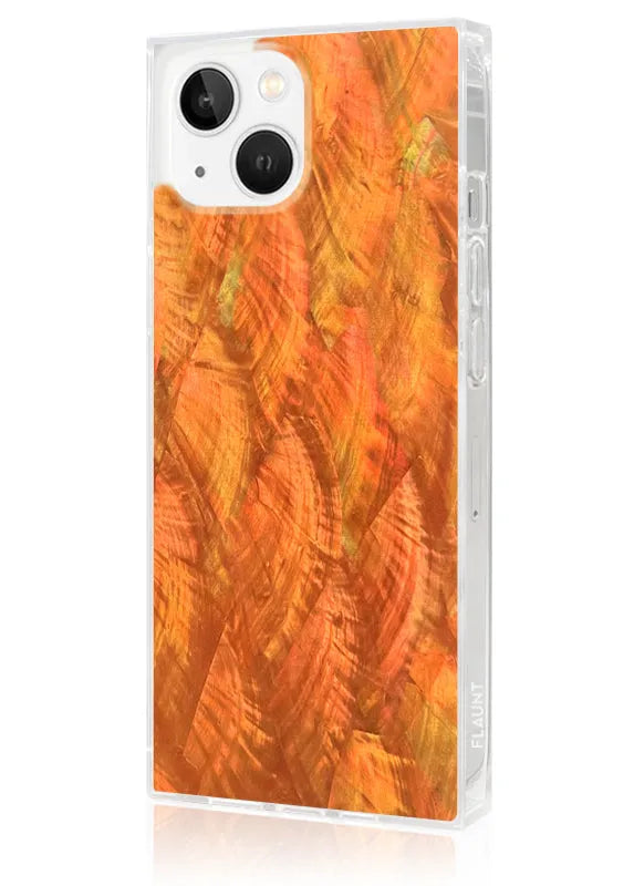SQUARE® Orange Mother of Pearl iPhone Case