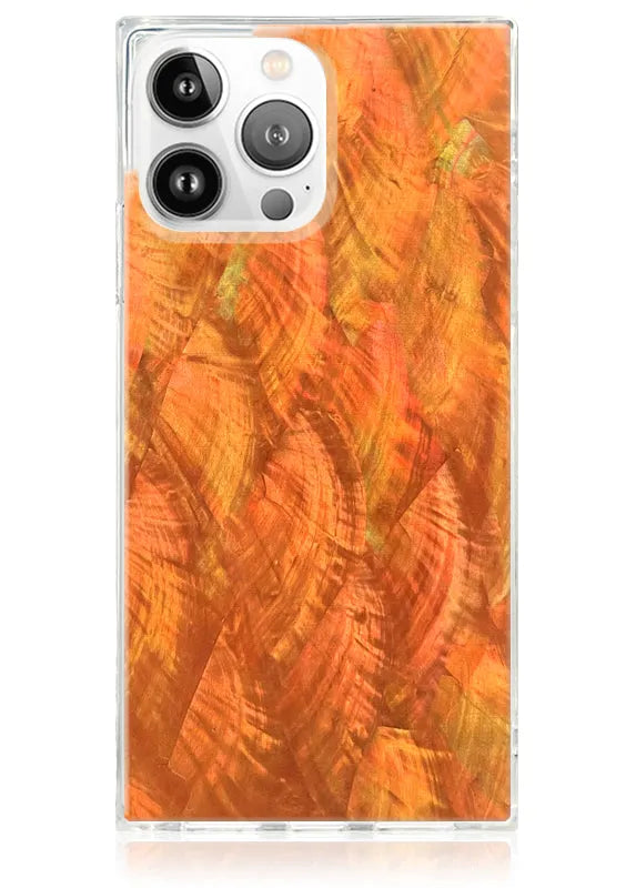 SQUARE® Orange Mother of Pearl iPhone Case