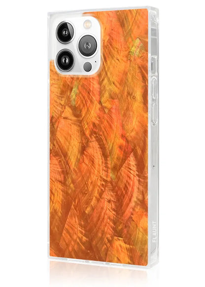 SQUARE® Orange Mother of Pearl iPhone Case
