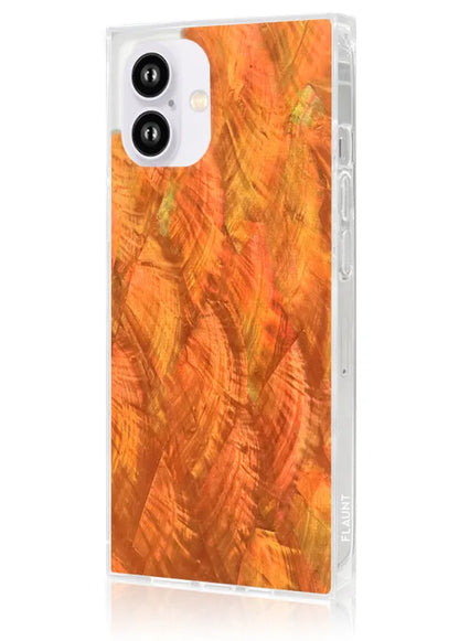 SQUARE® Orange Mother of Pearl iPhone Case