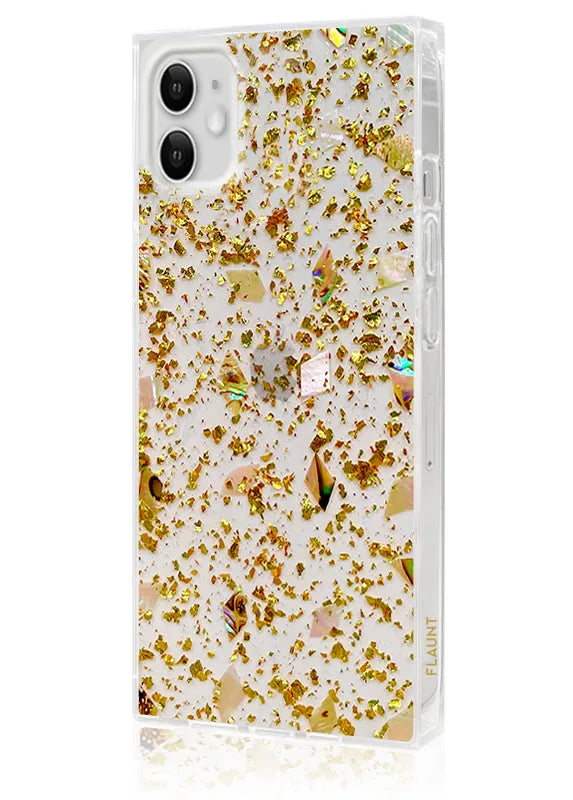 SQUARE® Shell and Gold Flake iPhone Case