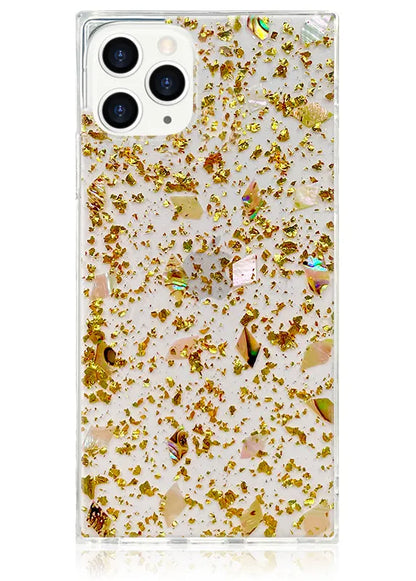 SQUARE® Shell and Gold Flake iPhone Case
