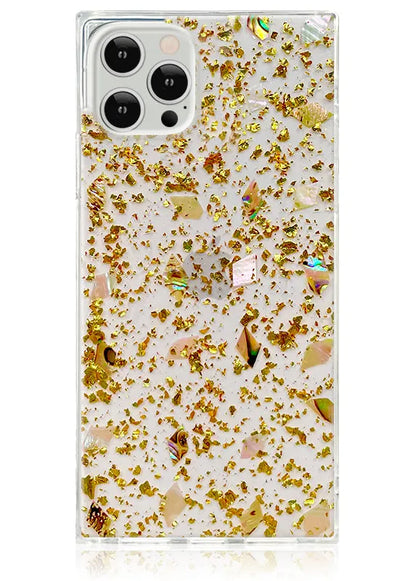 SQUARE® Shell and Gold Flake iPhone Case