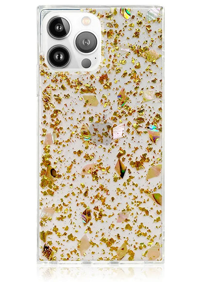 SQUARE® Shell and Gold Flake iPhone Case