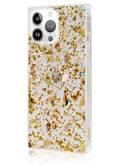 SQUARE® Shell and Gold Flake iPhone Case