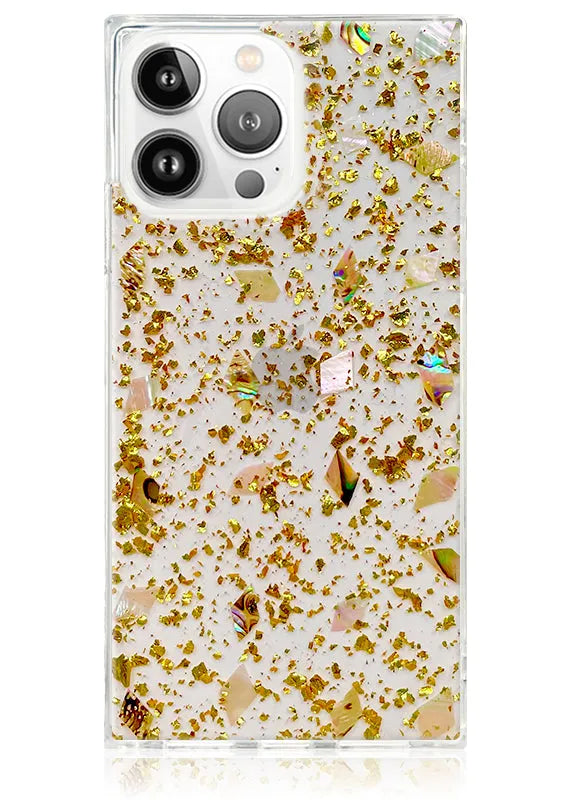 SQUARE® Shell and Gold Flake iPhone Case