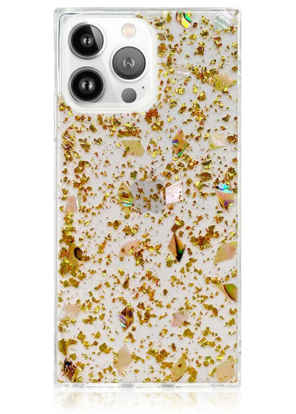 SQUARE® Shell and Gold Flake iPhone Case