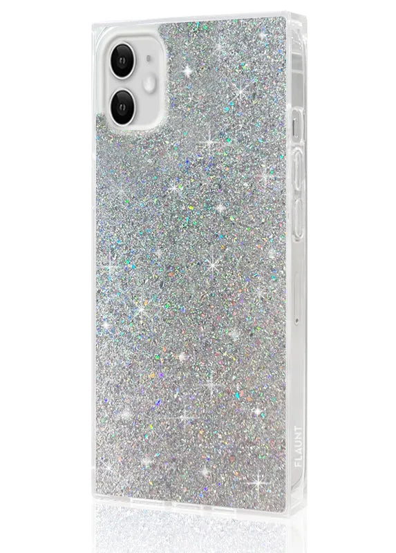 SQUARE® Silver Glitter iPhone Case