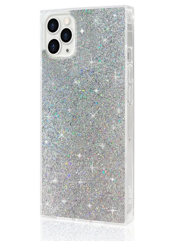 SQUARE® Silver Glitter iPhone Case