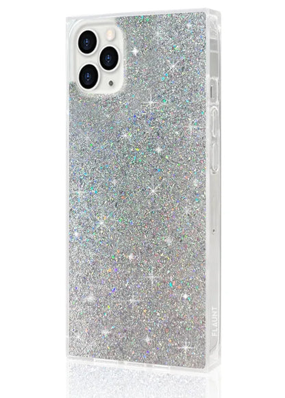 SQUARE® Silver Glitter iPhone Case