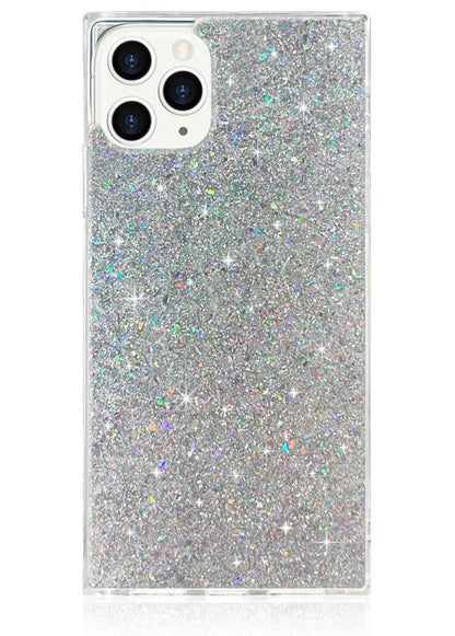 SQUARE® Silver Glitter iPhone Case
