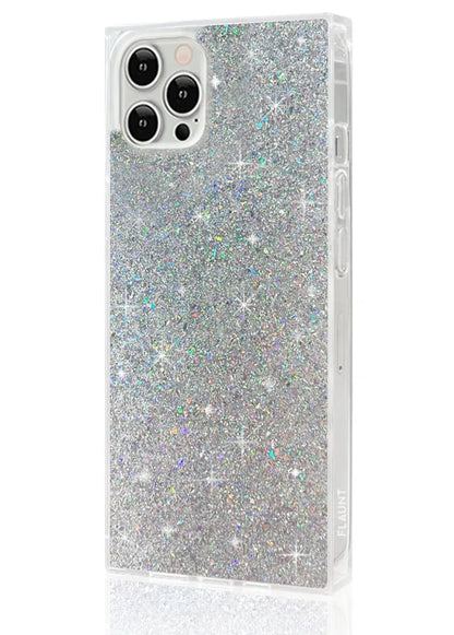 SQUARE® Silver Glitter iPhone Case
