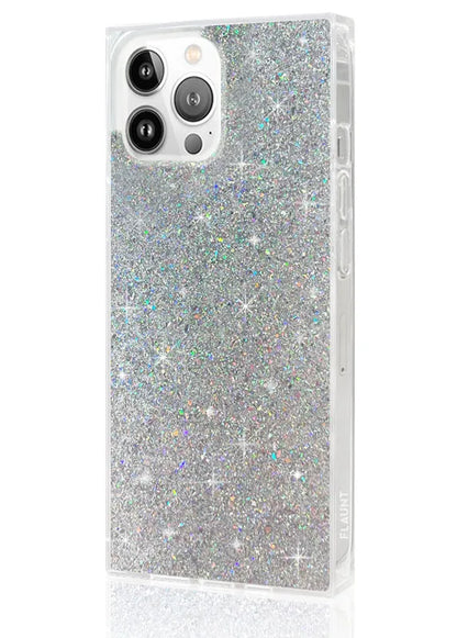 SQUARE® Silver Glitter iPhone Case