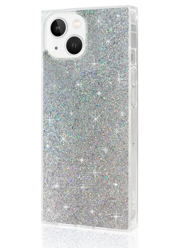 SQUARE® Silver Glitter iPhone Case