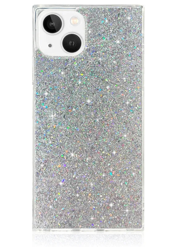 SQUARE® Silver Glitter iPhone Case