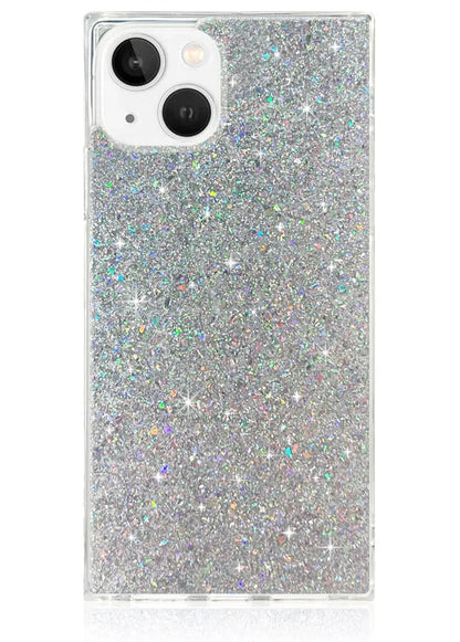 SQUARE® Silver Glitter iPhone Case