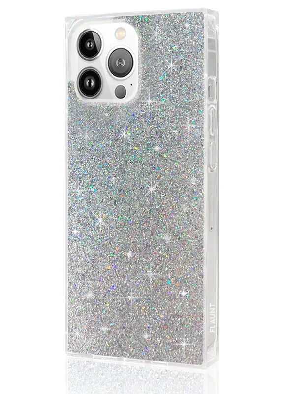 SQUARE® Silver Glitter iPhone Case