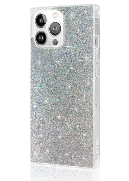 SQUARE® Silver Glitter iPhone Case