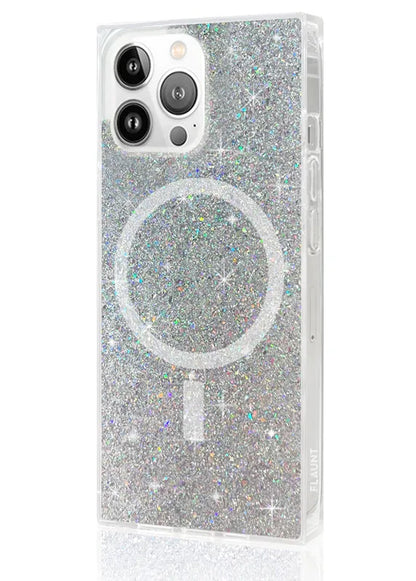 SQUARE® Silver Glitter iPhone Case