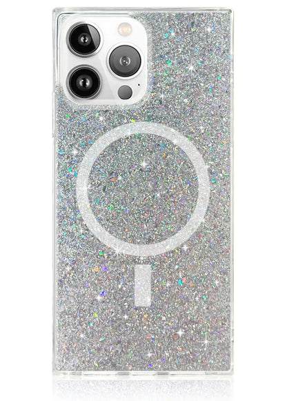 SQUARE® Silver Glitter iPhone Case
