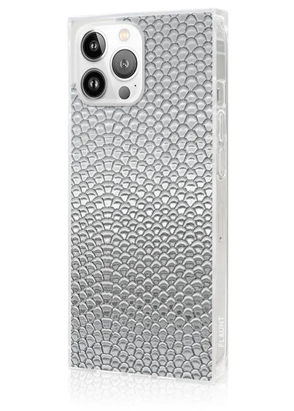 SQUARE® Silver Metallic Snakeskin Faux Leather iPhone Case