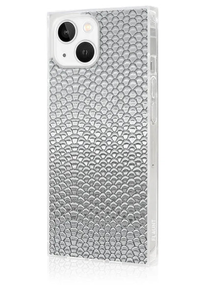 SQUARE® Silver Metallic Snakeskin Faux Leather iPhone Case