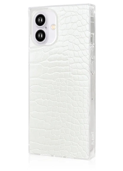 SQUARE® White Crocodile Faux Leather iPhone Case