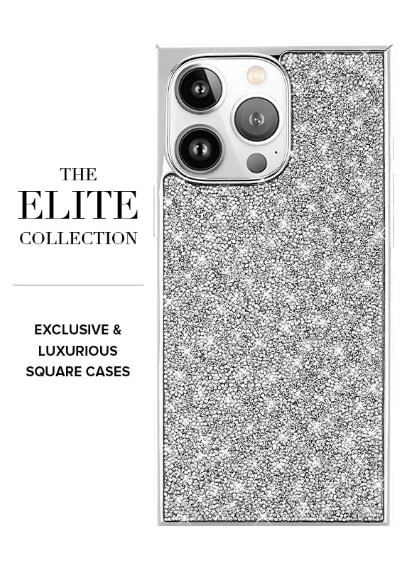Elite Collection - SQUARE® Silver Crystal Elegance iPhone Case