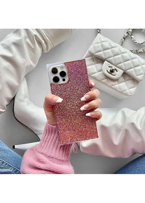 SQUARE® Pink Glitter iPhone Case
