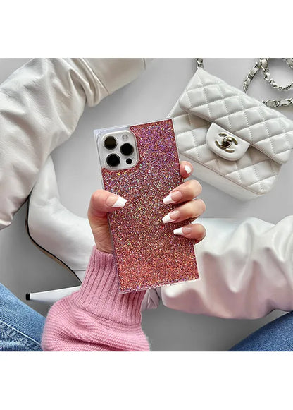 SQUARE® Pink Glitter iPhone Case