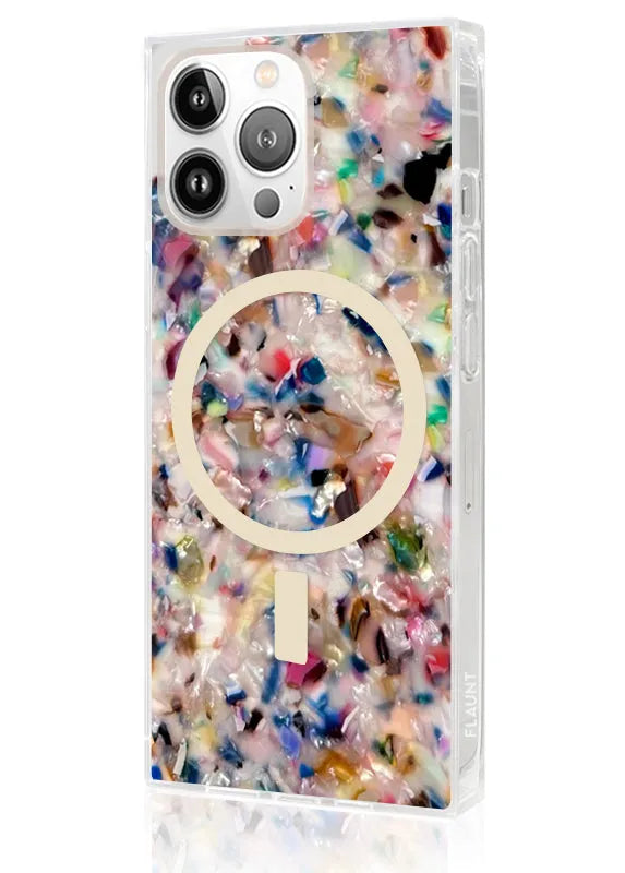 SQUARE® Rainbow Confetti Tortoise Shell iPhone Case